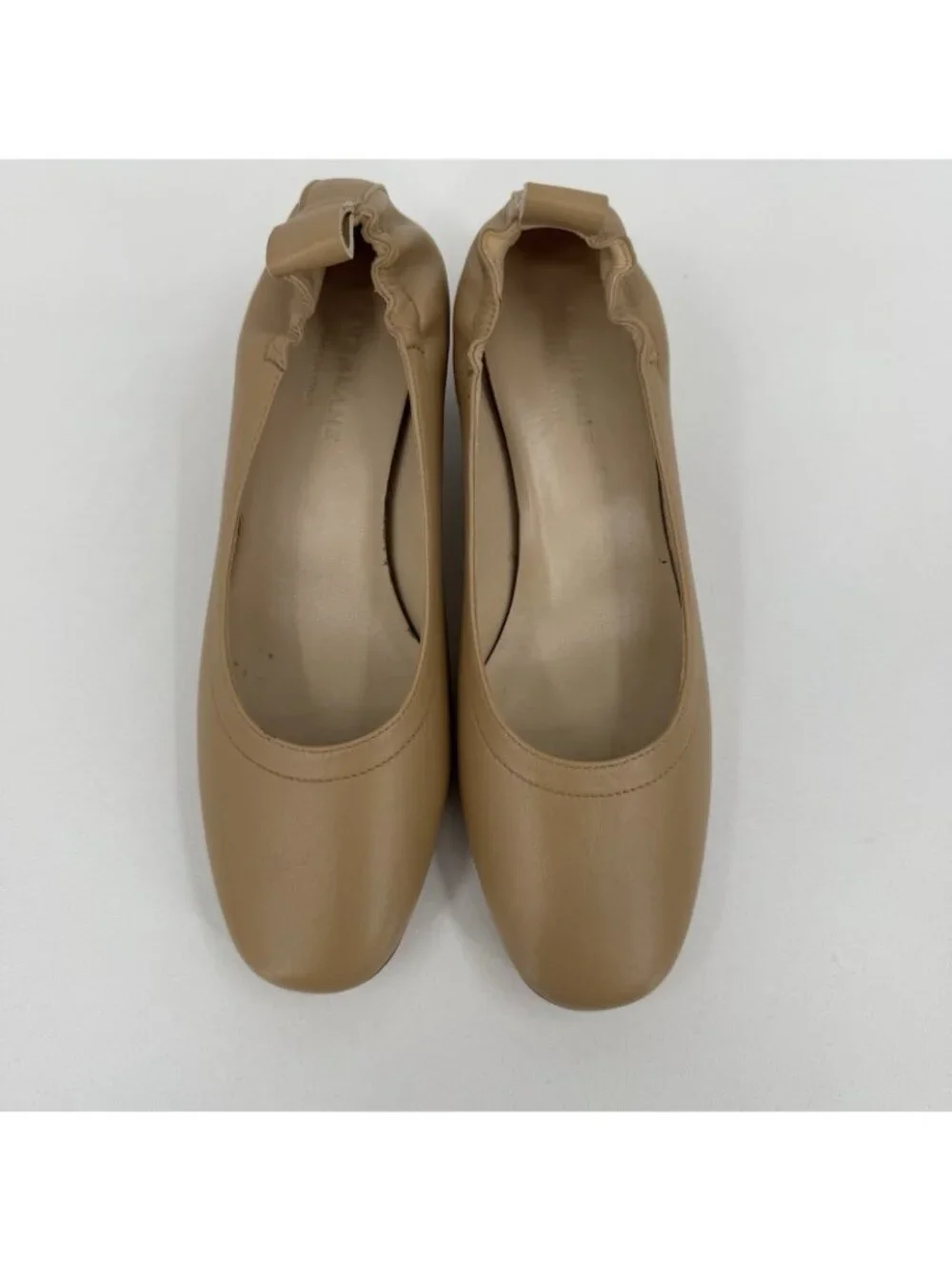 Everlane Italian Leather Day Heel Light Taupe 6 Women's Elastic Back Comfort